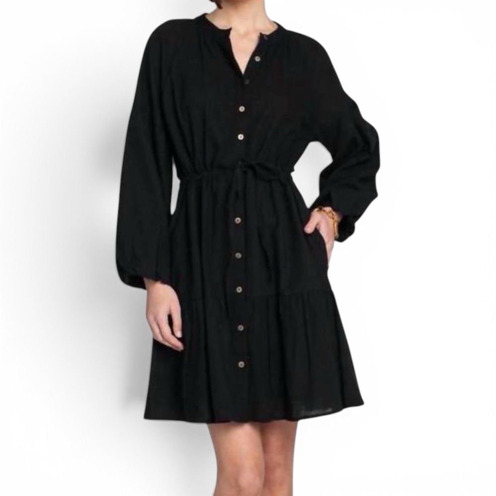 Elizabeth James The Label Emory Short Dress In Black Sz L NWT